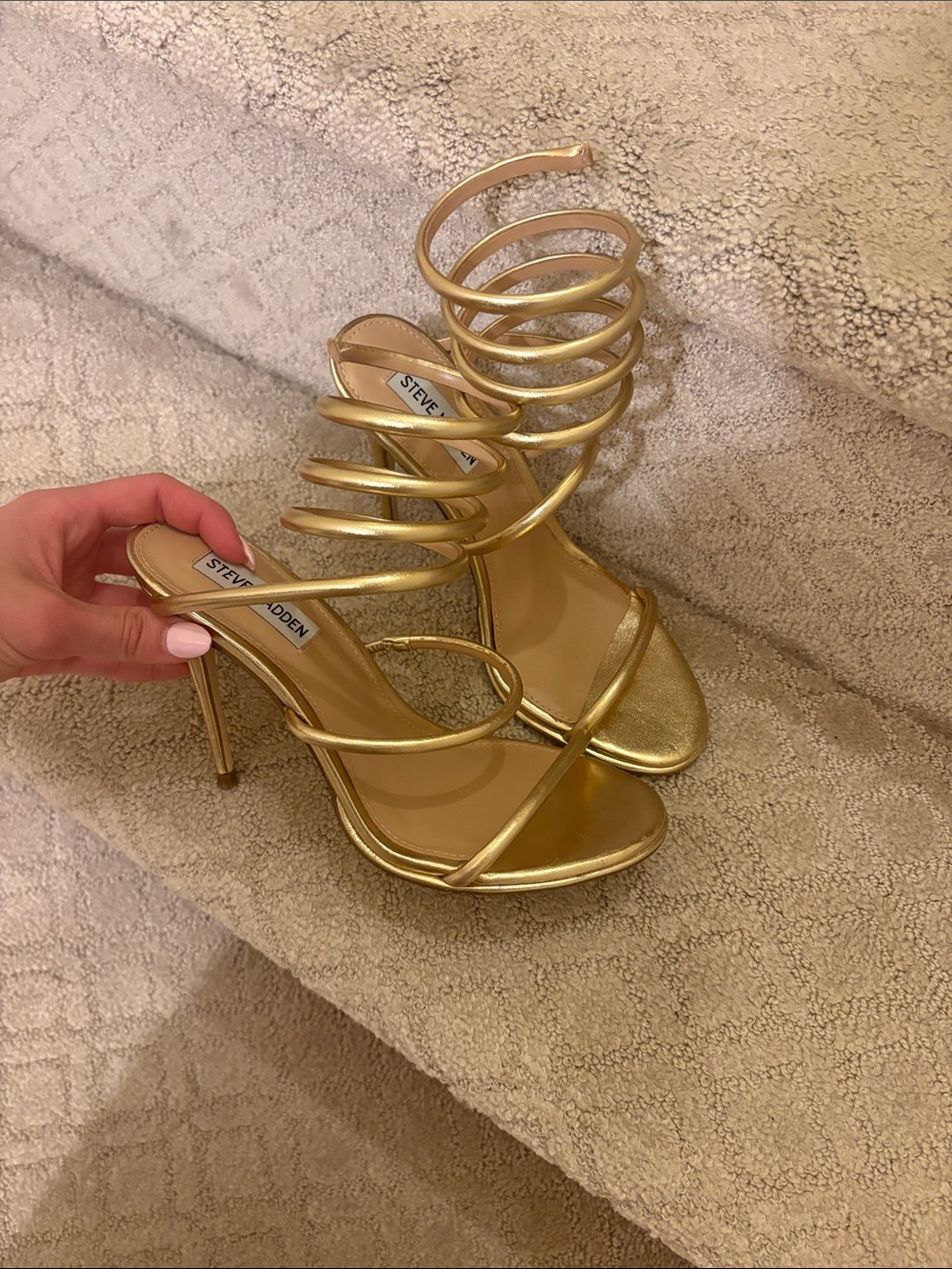 Steve madden Gold Strappy High-Heel Gladiator Sandals